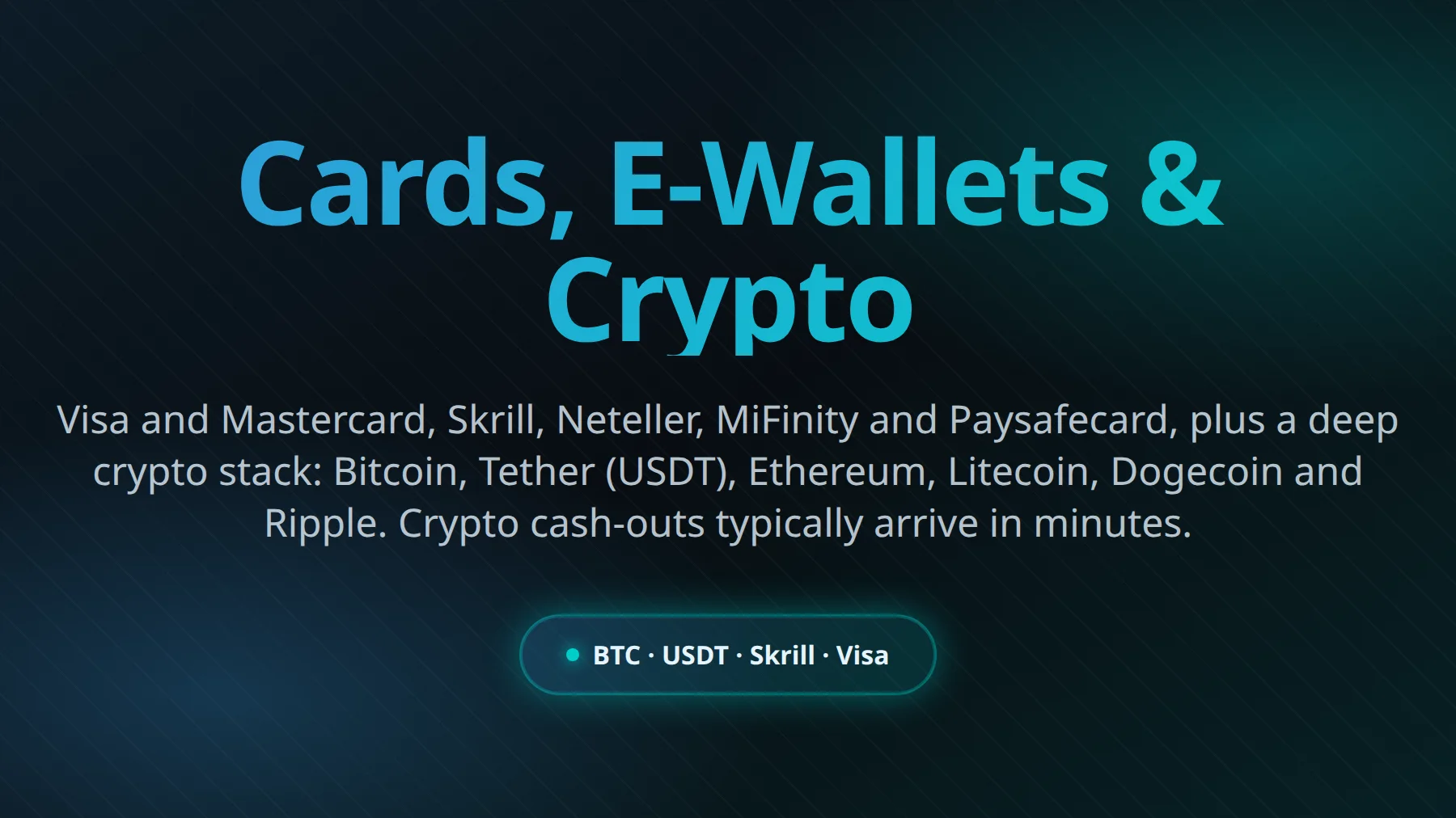 Nine Casino payment methods